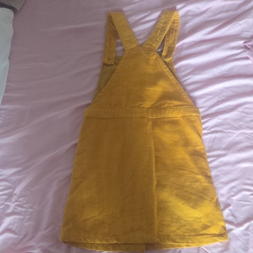 Yellow Corduroy Kids Pinafore Dress - Picture 3 of 4